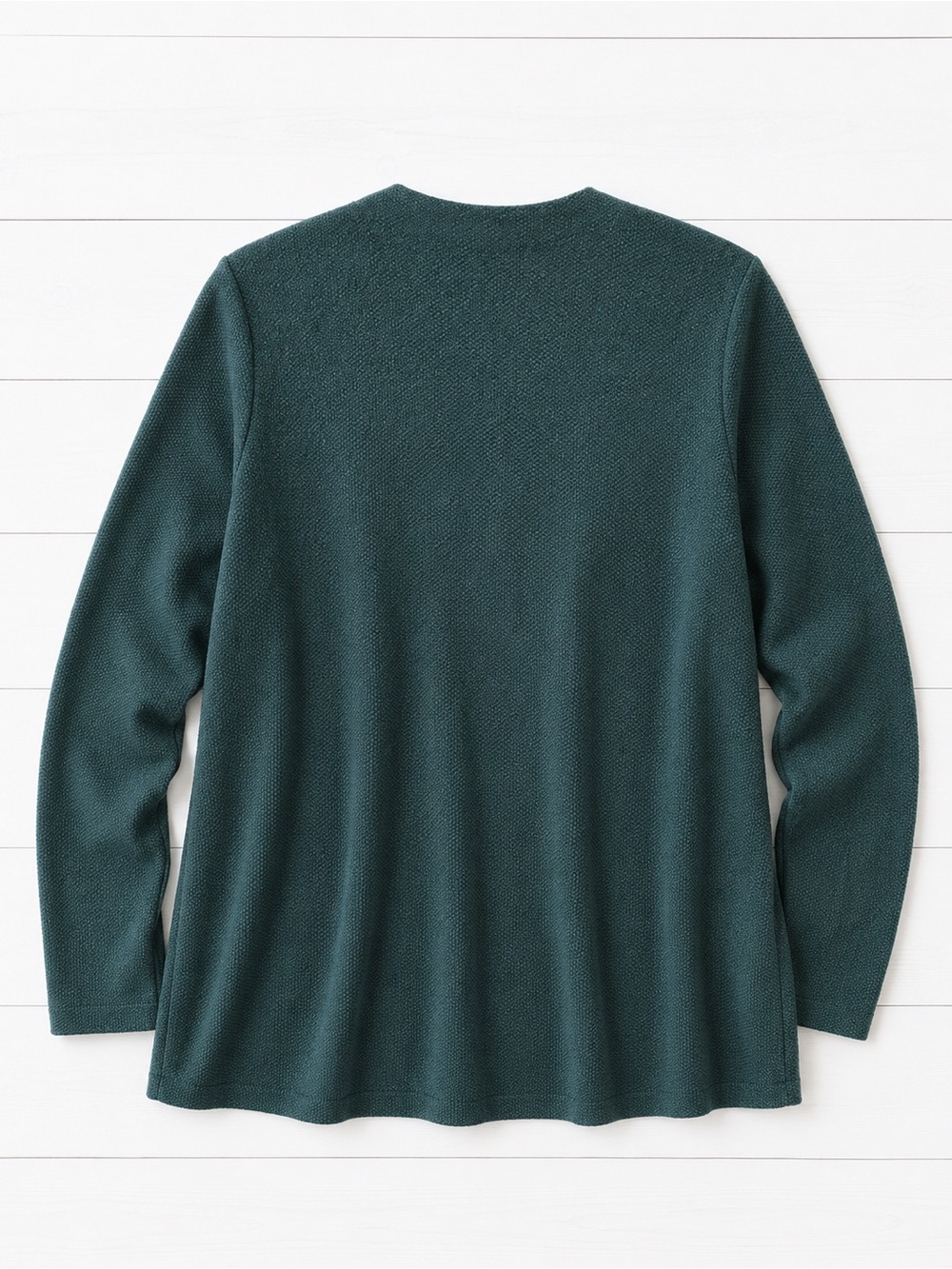 Northern Reflections Open Front Knit Cardigan | Teal Green | Size L - Picture 4 of 5